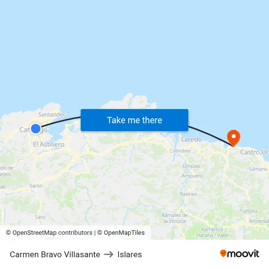 Carmen Bravo Villasante to Islares map