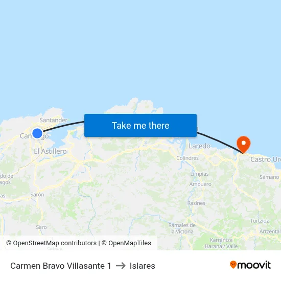 Carmen Bravo Villasante 1 to Islares map