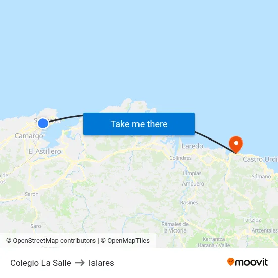Colegio La Salle to Islares map