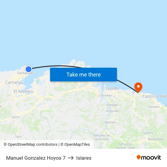 Manuel Gonzalez Hoyos 7 to Islares map