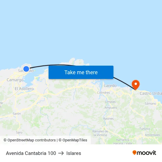 Avenida Cantabria 100 to Islares map