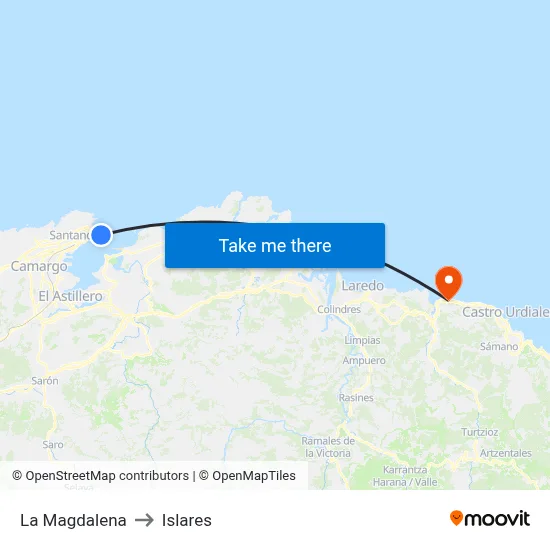 La Magdalena to Islares map