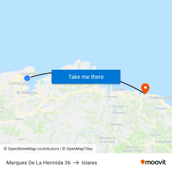 Marques De La Hermida 36 to Islares map