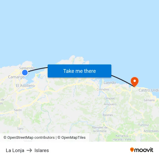 La Lonja to Islares map