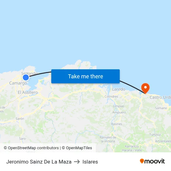 Jeronimo Sainz De La Maza to Islares map
