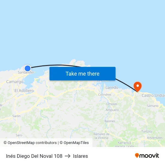 Inés Diego Del Noval 108 to Islares map