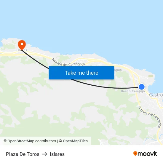 Plaza De Toros to Islares map