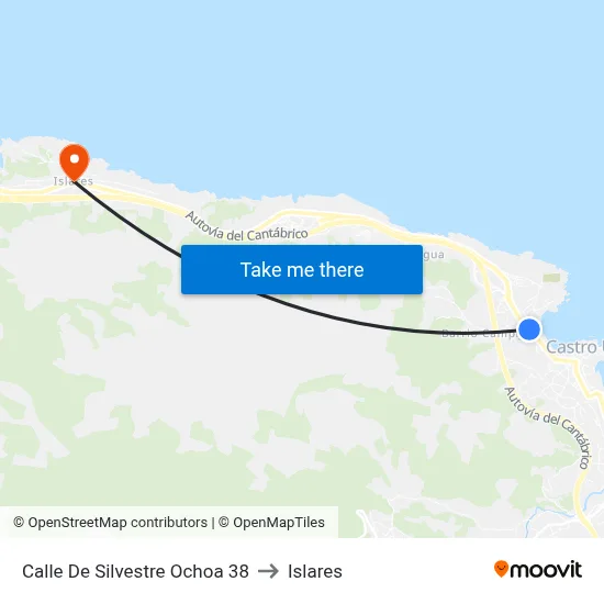 Calle De Silvestre Ochoa 38 to Islares map