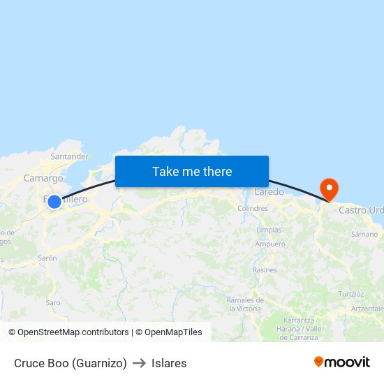 Cruce Boo (Guarnizo) to Islares map