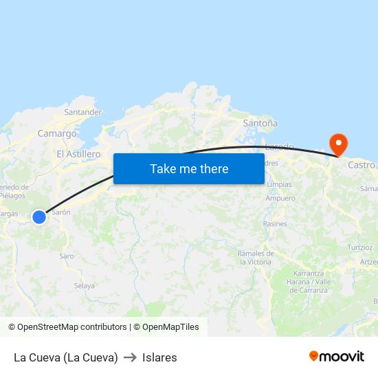 La Cueva (La Cueva) to Islares map