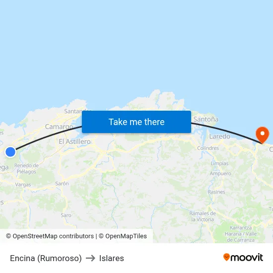 Encina (Rumoroso) to Islares map