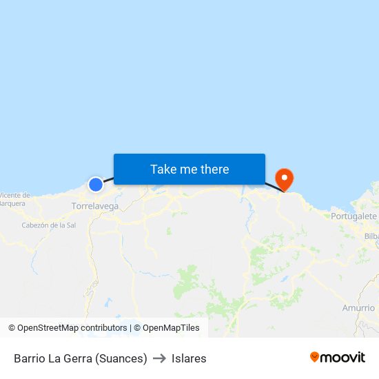 Barrio La Gerra (Suances) to Islares map