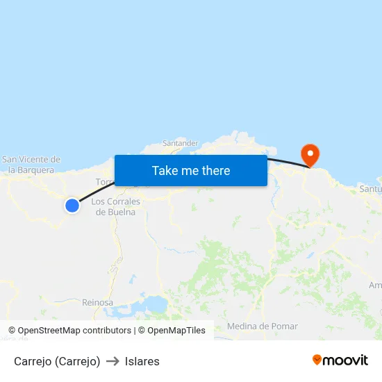 Carrejo (Carrejo) to Islares map