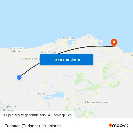 Tudanca (Tudanca) to Islares map