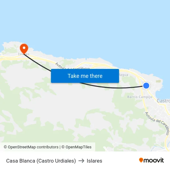 Casa Blanca (Castro Urdiales) to Islares map