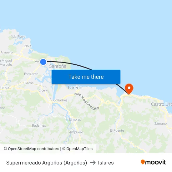 Supermercado Argoños (Argoños) to Islares map
