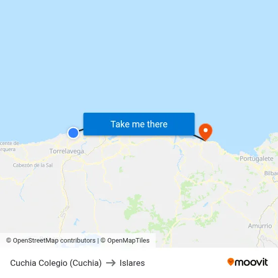 Cuchia Colegio (Cuchia) to Islares map