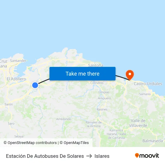 Estación De Autobuses De Solares to Islares map