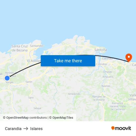 Carandia to Islares map