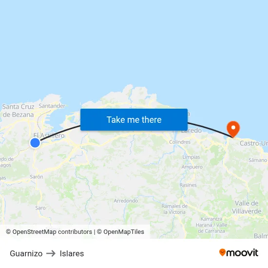 Guarnizo to Islares map