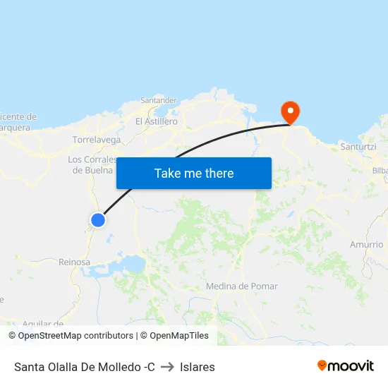 Santa Olalla De Molledo -C to Islares map