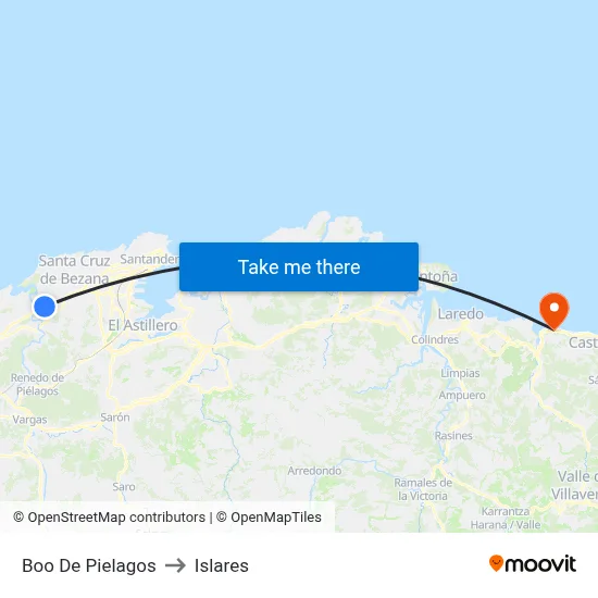 Boo De Pielagos to Islares map