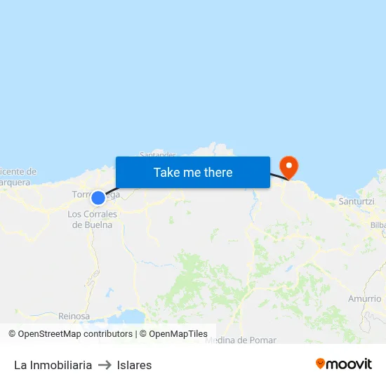 La Inmobiliaria to Islares map