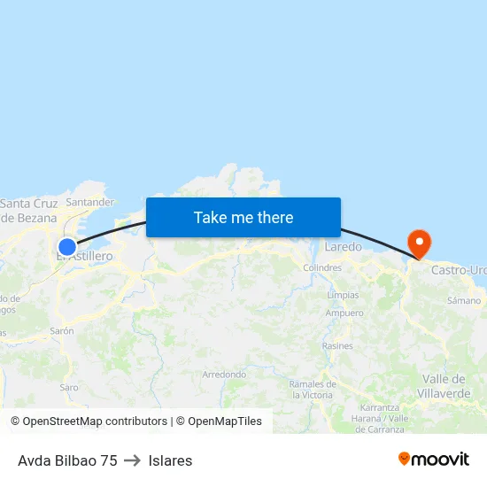 Avda Bilbao 75 to Islares map