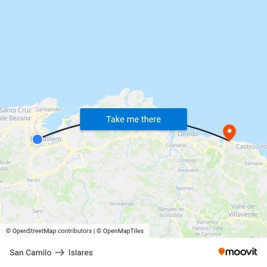 San Camilo to Islares map