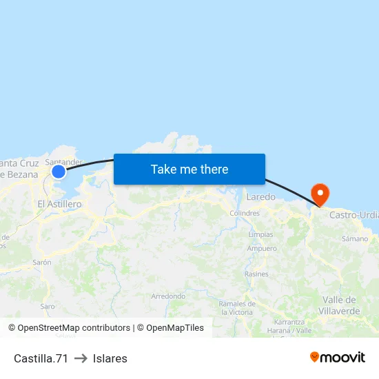 Castilla.71 to Islares map