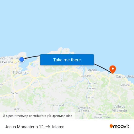 Jesus Monasterio 12 to Islares map