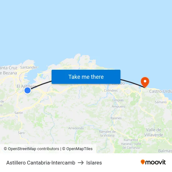 Astillero Cantabria-Intercamb to Islares map