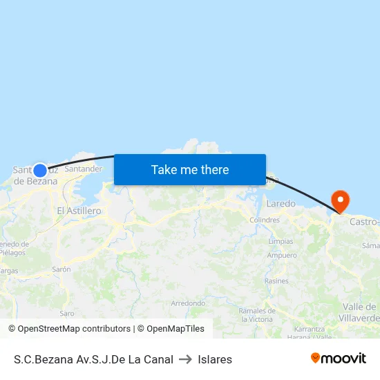 S.C.Bezana Av.S.J.De La Canal to Islares map