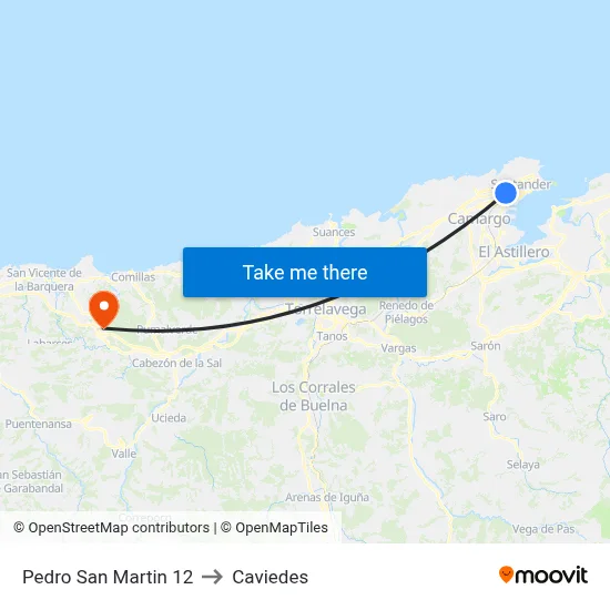 Pedro San Martin 12 to Caviedes map