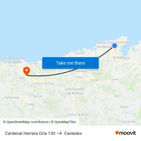 Cardenal Herrera Oria 130 to Caviedes map