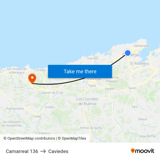 Camarreal 136 to Caviedes map