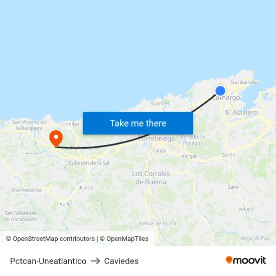 Pctcan-Uneatlantico to Caviedes map