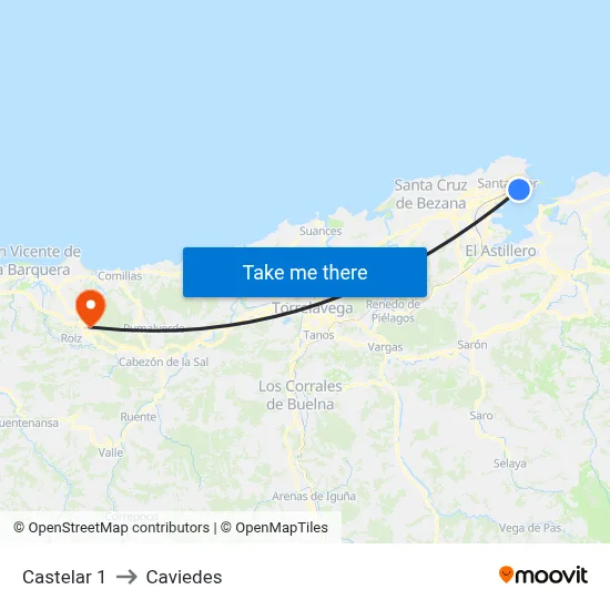 Castelar 1 to Caviedes map