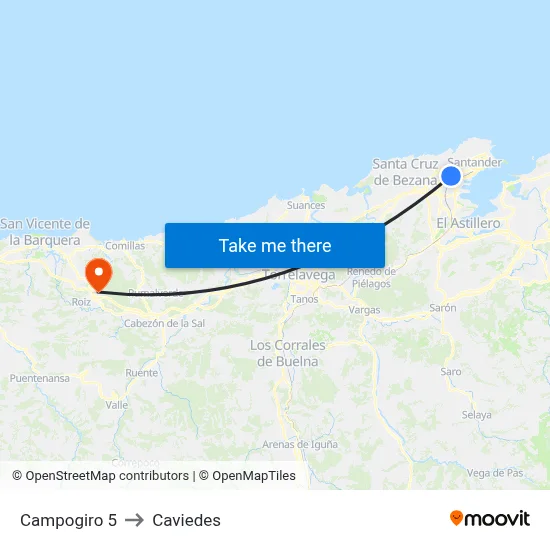 Campogiro 5 to Caviedes map