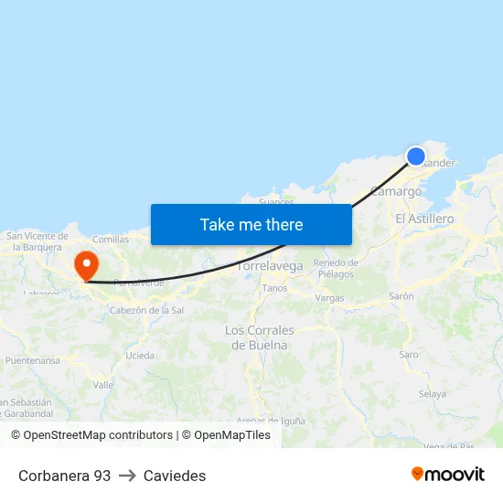 Corbanera 93 to Caviedes map