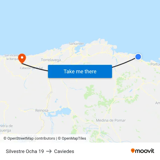 Silvestre Ocha 19 to Caviedes map