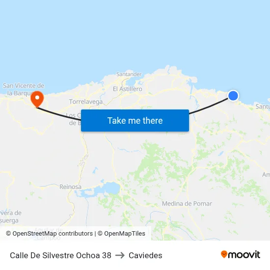 Calle De Silvestre Ochoa 38 to Caviedes map