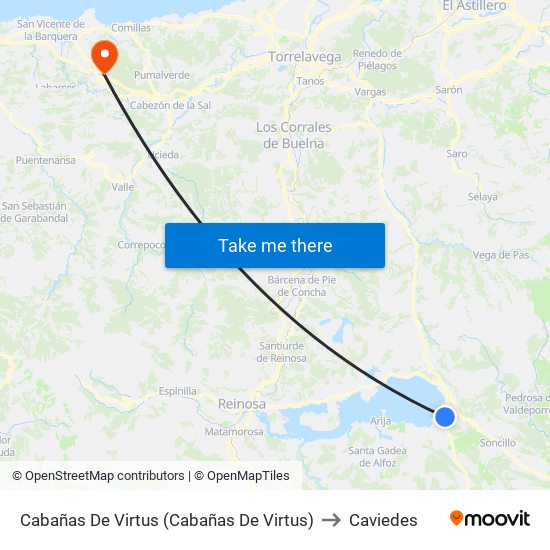 Cabañas De Virtus (Cabañas De Virtus) to Caviedes map