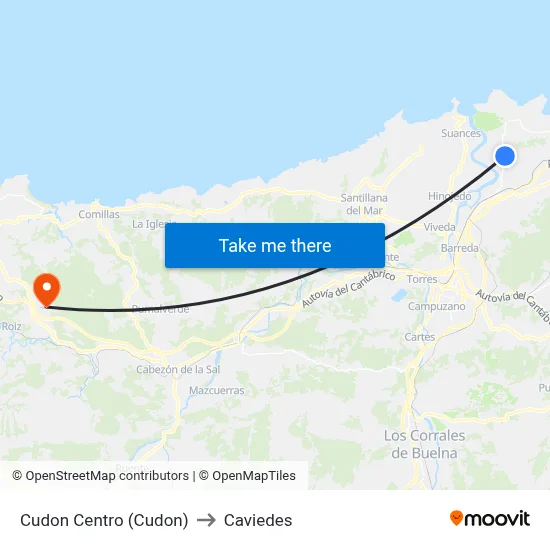Cudon Centro (Cudon) to Caviedes map