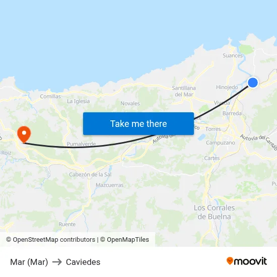 Mar (Mar) to Caviedes map