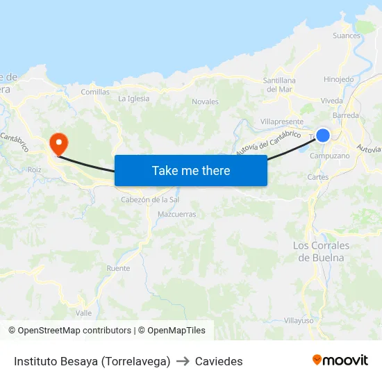 Instituto Besaya (Torrelavega) to Caviedes map