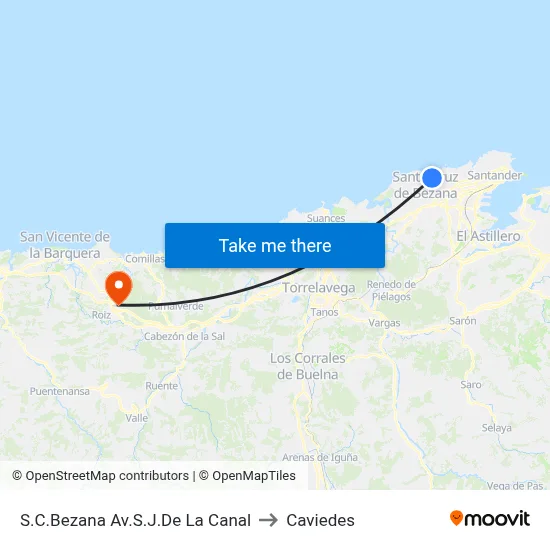 S.C.Bezana Av.S.J.De La Canal to Caviedes map