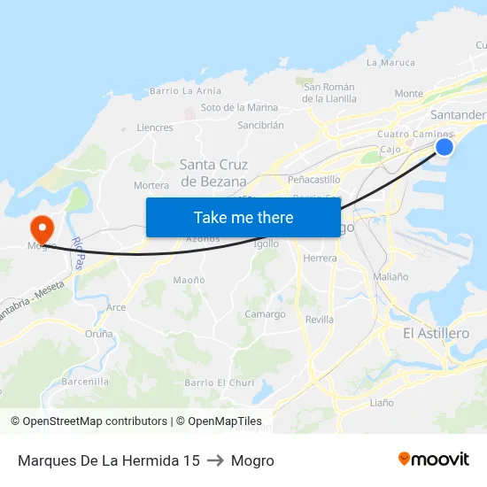 Marques De La Hermida 15 to Mogro map