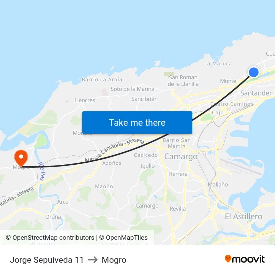 Jorge Sepulveda 11 to Mogro map