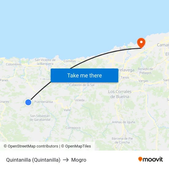 Quintanilla (Quintanilla) to Mogro map